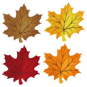 Buntes Tischset mit Ahornblatt-Motiv, 4-fach sortiert, ideal für die Herbstdeko.