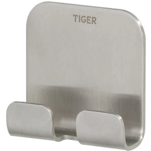 Tiger Doppelhaken Colar Edelstahl gebürstet