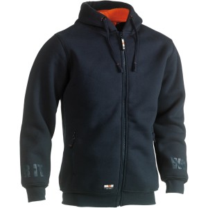 Marineblauer Herock Sweater Odysseus mit Kapuze und durchgehendem Reißverschluss.