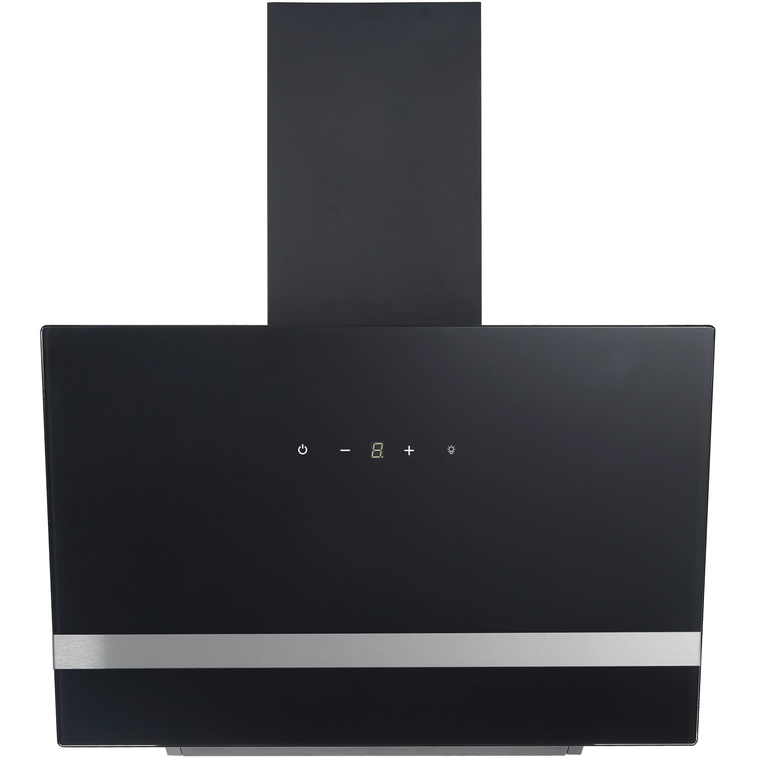 Respekta Schräghaube Hera, schwarze Dunstabzugshaube für Einbauküchen mit LED-Beleuchtung.