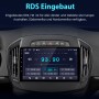 Junsun 9 Zoll Autoradio für Opel Insignia im Armaturenbrett, zeigt FM-Radio mit RDS-Funktion.