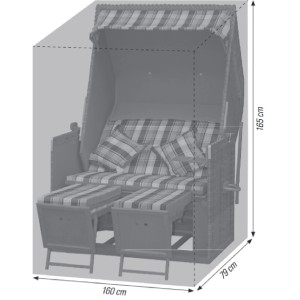 Acamp Schutzhülle für Strandkorb bis 160cm, wasserdicht und reißfest.