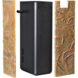 Juwel Cliff Dark Filterverkleidung für Aquarien, Felsstruktur in Braun, 3-teilig.