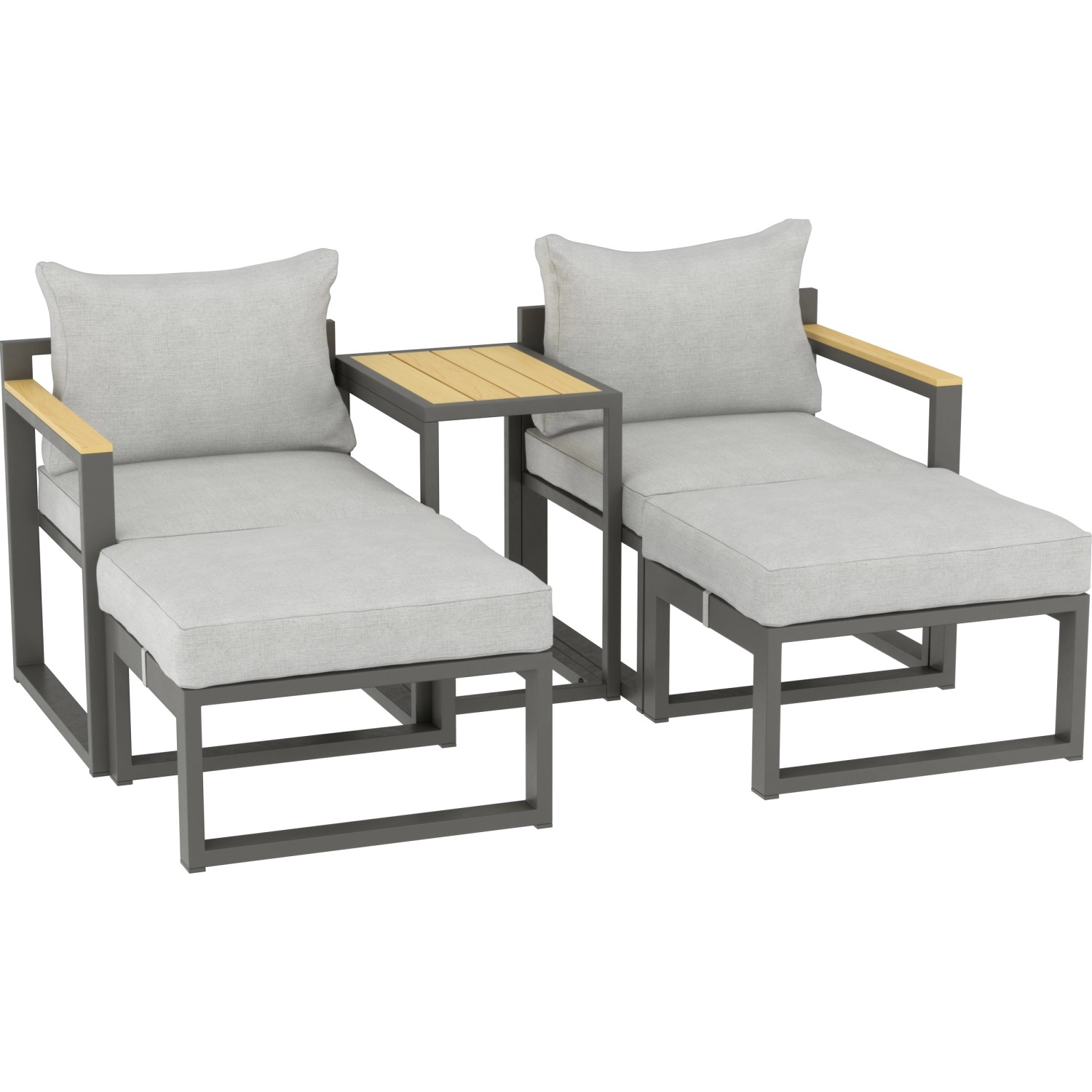 LoungeSet Carleton 5teilig AluminiumGestell Anthrazit kaufen bei OBI