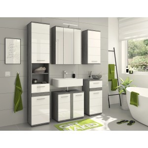 Badmöbel-Set Blake Hochglanz Weiß 114 cm 3-tlg.