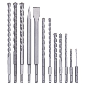 Einhell 12-teiliges SDS-Plus Bohr-Meissel-Set für Bohrhämmer, inklusive Betonbohrer und Meißel.