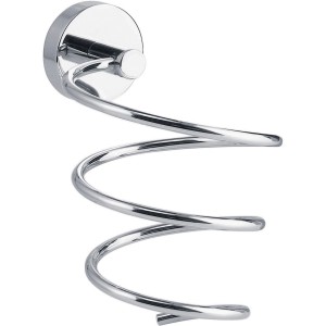 Tesa Smooz Fönhalter aus verchromtem Metall, spiralförmig.