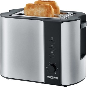 Severin Toaster AT2589 aus Edelstahl, mit zwei Toastscheiben. Kompakter Küchenhelfer zum Toasten und Aufwärmen.