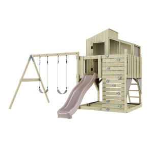 PolarPlay Spielturm Bosse m. Kindersch. Altrosa