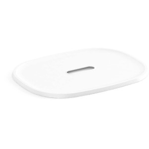 Weißer Curver Filo Recycling-Deckel (Größe M/L) für Aufbewahrungsboxen mit Griffloch.