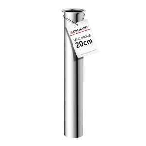 Verchromtes Kirchhoff Tauchrohr, 41,9 mm x 32 mm x 200 mm, für Siphonverlängerung.