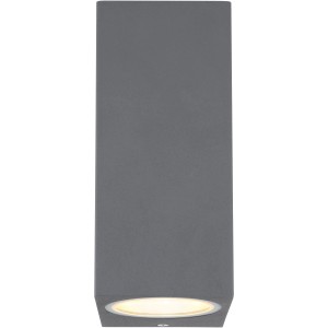 Eckige, anthrazitfarbene Globo Außenleuchte Veronika, 6,8x15cm, für GU10 Leuchtmittel.