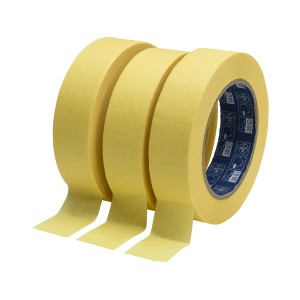 3 Rollen LUX Flachkrepp Klebeband, gelblich, für Innenarbeiten und saubere Farbkanten.