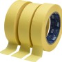 3 Rollen LUX Flachkrepp Klebeband, gelblich, für Innenarbeiten und saubere Farbkanten.