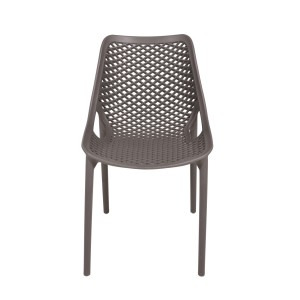Anthrazitfarbener Gartenstuhl Teana im 2er-Set. Moderner, stapelbarer Stuhl für Garten und Terrasse.