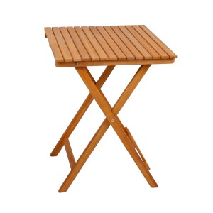 Quadratischer, brauner Garden Pleasure Klapptisch Alameda (55x55 cm) aus Holz.