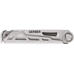 Gerber Armbar Drive Taschenmesser, silbernes Multitool mit 8 Funktionen.