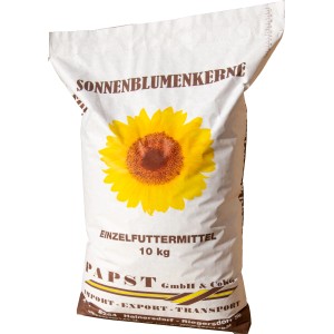 Papst Sonnenblumenkerne, ungeschält, 10kg Sack, Wildvogelfutter für Streufutterstellen.