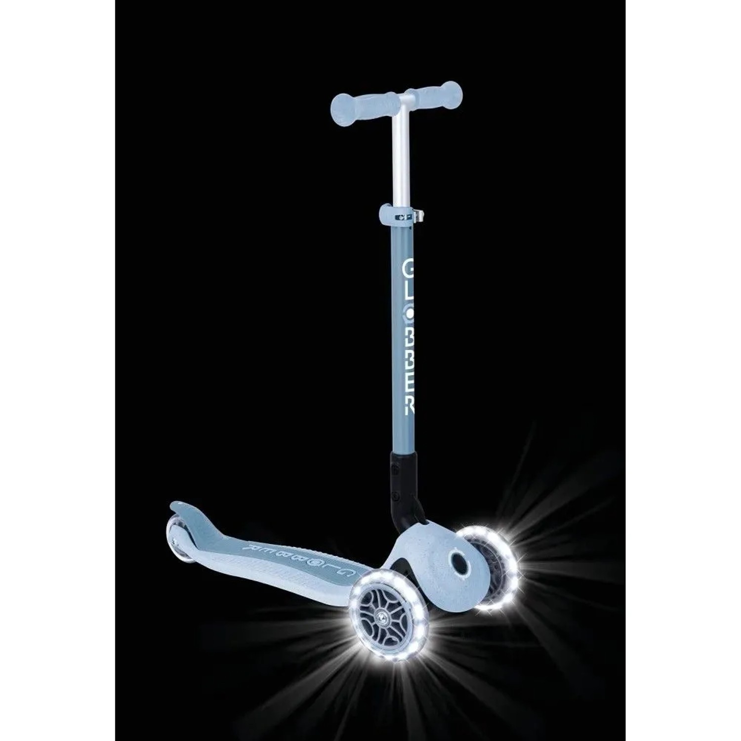 Globber Primo Foldable Lights Tretroller 120/80 mm ABEC 5 3-Rädrig Höhenverstellbar LED-Rollen Blaubeere_8