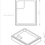 Technische Zeichnung Ottofond Wannenträger Samos für Duschwanne 90x75 cm.