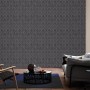 Wohnraum mit A.S. Creation Vliestapete Elegance in Schwarz mit Ornamenten.