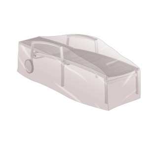 Transparente Schutzhülle 40x200x75 cm für eine Sonnenliege, schützt vor Wind und Wetter.