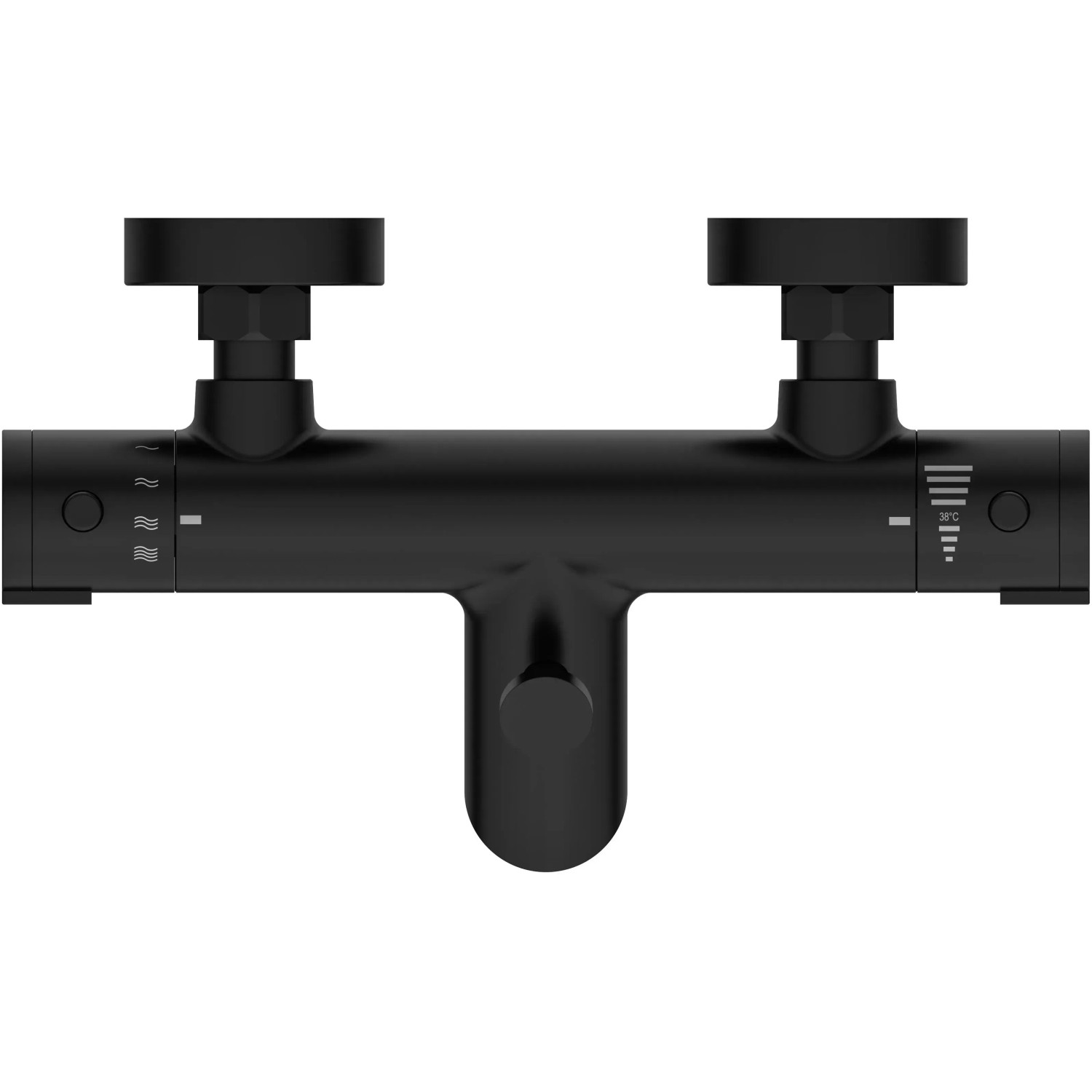 Schütte Thermostat Badewannenarmatur London, schwarz matt. Armatur mit Temperaturregler.