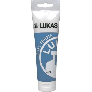 Tube LUKAS Cryl Terzia Acrylfarbe in Coelinblau, 125 ml. Künstlerbedarf für Malerei.