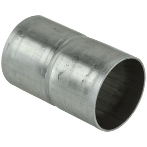 Silberne Alu-Steckmuffe Ø 40 mm. Robuste Aluminium-Verbindung für Installationsrohre und Blitzschutzmaterial.