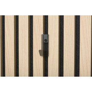 Denpanels Halterung, vertikal, 2er-Set, schwarz, an Akustikpaneel befestigt.