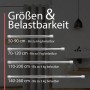 Bomoe Neptun Duschstange Chrom, verschiedene Größen und Belastbarkeit dargestellt.