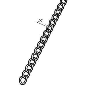 Gedrehte Conacord Panzerkette aus Stahl, Ø 3,4 mm, messingfarben, als Meterware.