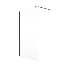 Schulte Walk In Duschkabine Garant 2.0, 90x200 cm, Mattschwarz. Barrierefreie Duschwand aus Glas.