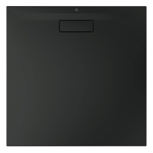 Quadratische, schwarze Ideal Standard Duschwanne Extraflach, 90x90 cm.