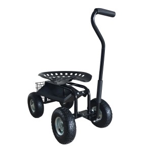 Axi Rollsitz AG22 Schwarz: Gartenhelfer mit Sitz, Rädern und Stauraum für komfortable Gartenarbeit.