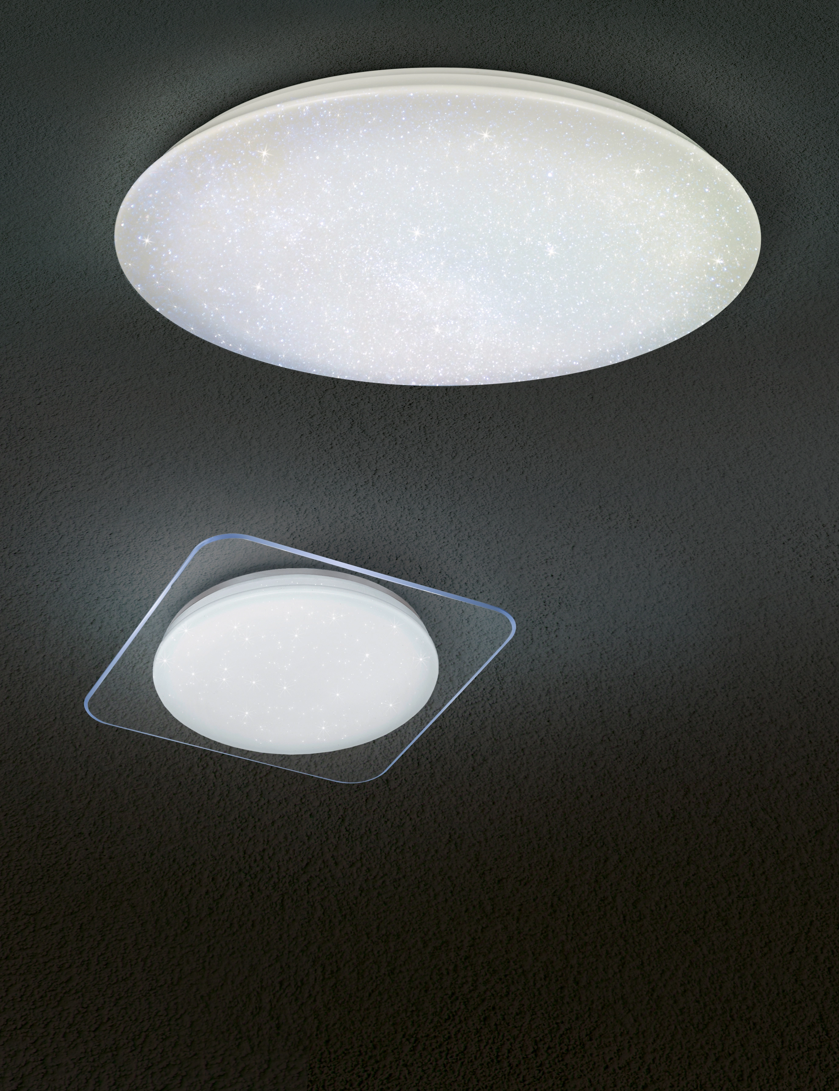 Trio LED-Deckenleuchte Nagano mit Sternenhimmel Ø 79 cm Weiß