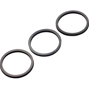 3er Set schwarze Siphondichtungen 1 1/2 Zoll aus Gummi für Waschbecken, Küche & WC.