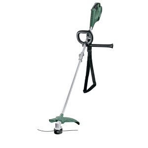 Bosch Elektro-Rasentrimmer AFS 23-37 in Grün-Silber mit D-Griff, Gurt und Fadenkopf für Rasenpflege.