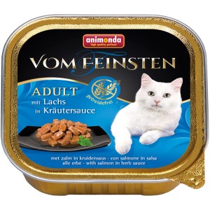 Vom Feinsten Katzenfutter Adult Lachs, getreidefreies Nassfutter für ausgewachsene Katzen.