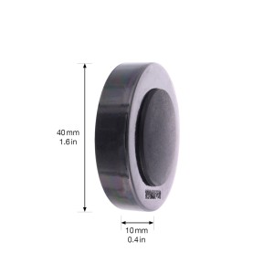 Schwarzer, runder Wagner Türstopper (Ø 40 mm) zum Schrauben oder Kleben.