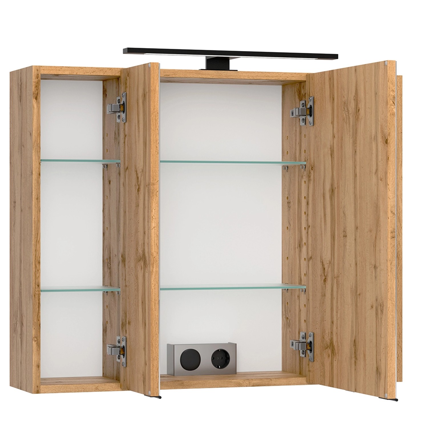 Held Möbel Waschtisch-Set Keramikbecken Weiß 200 x 80 x 47 cm Eiche 2-tlg._6