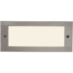 AEG LED-Wandeinbauleuchte Wall aus Edelstahl mit warmweißem Licht.