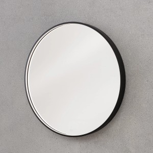 Runder Badmobil LED-Spiegel, 80 cm, mit schwarzem Rahmen. Modernes Design für Ihr Badezimmer.