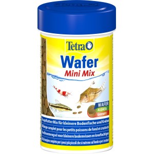 Tetra Wafer Mini Mix Fischfutter für Bodenfische und Krebse, 100ml Dose.