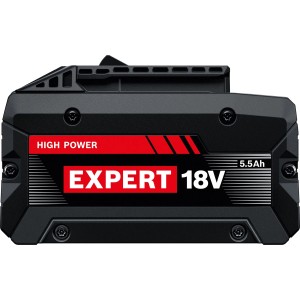 Bosch Professional Akku Expert 18V-55, 5.5Ah, für hohe Leistung und lange Lebensdauer.