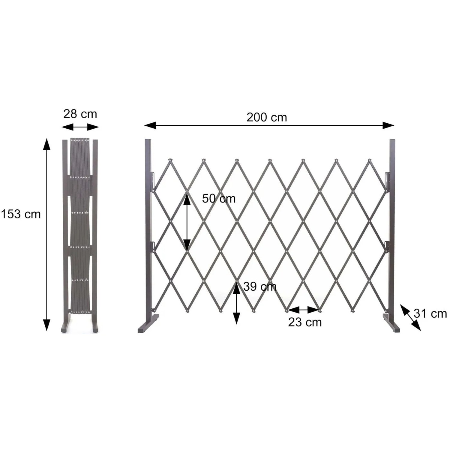 MCW Absperrgitter B34 Scherengitter Zaun Schutzgitter ausziehbar Alu Rot-Weiß Höhe 153cm Breite 28-2 kaufen bei OBI