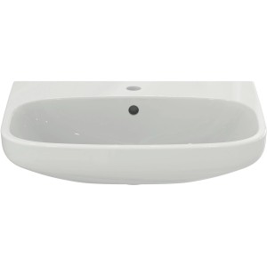 Weißer Ideal Standard i.life A Waschtisch, 60 cm breit, aus Kristallporzellan mit Hahnloch und Überlauf.