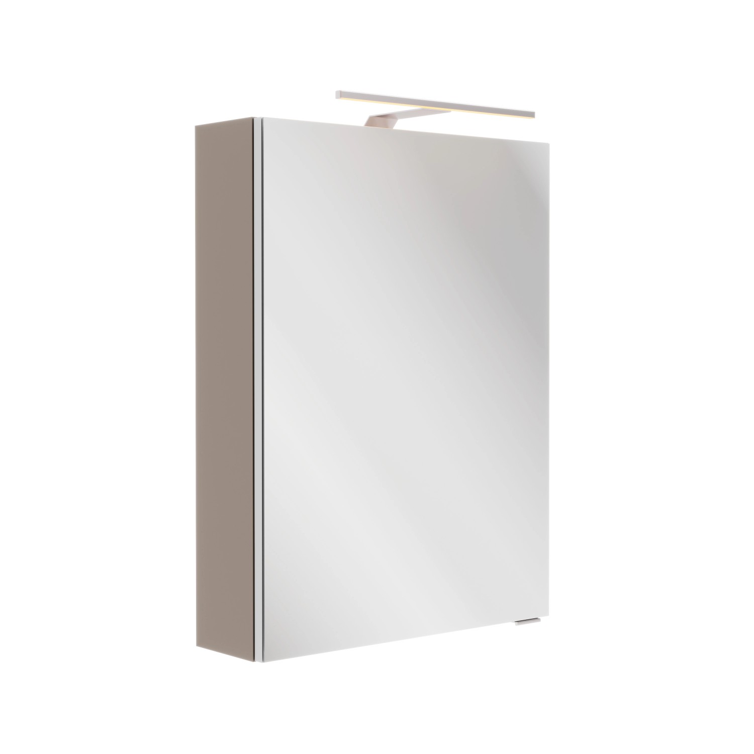 Fackelmann LED-Spiegelschrank SBC Cubanit Grau, 50x68x15cm, mit LED-Beleuchtung.