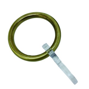 Gardinia Ring Messing Antik mit Faltenlegehaken für Stilgarnitur, 6er-Pack.