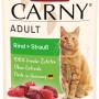 Carny Katzen-Nassfutter Adult Rind & Strauß, 85g Packung.